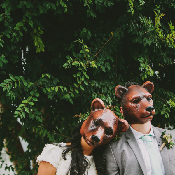 Rustic Bear-Themed San Diego Garden Wedding