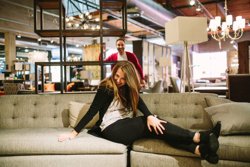 Love at the Furniture Shop – Photo by Let's Frolic Together