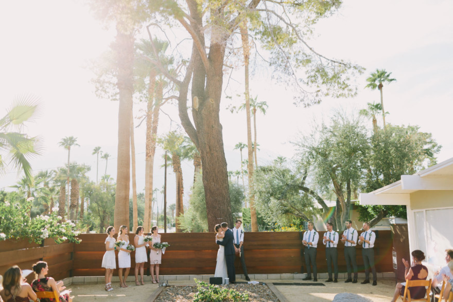 Backyard Palm Springs Wedding – Photo by Let's Frolic Together