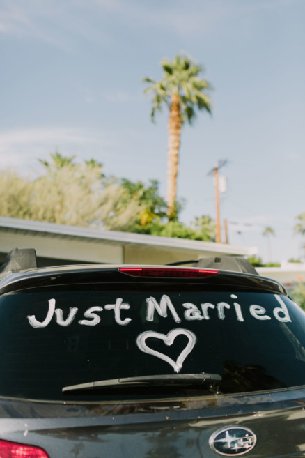 Backyard Palm Springs Wedding – Photo by Let's Frolic Together