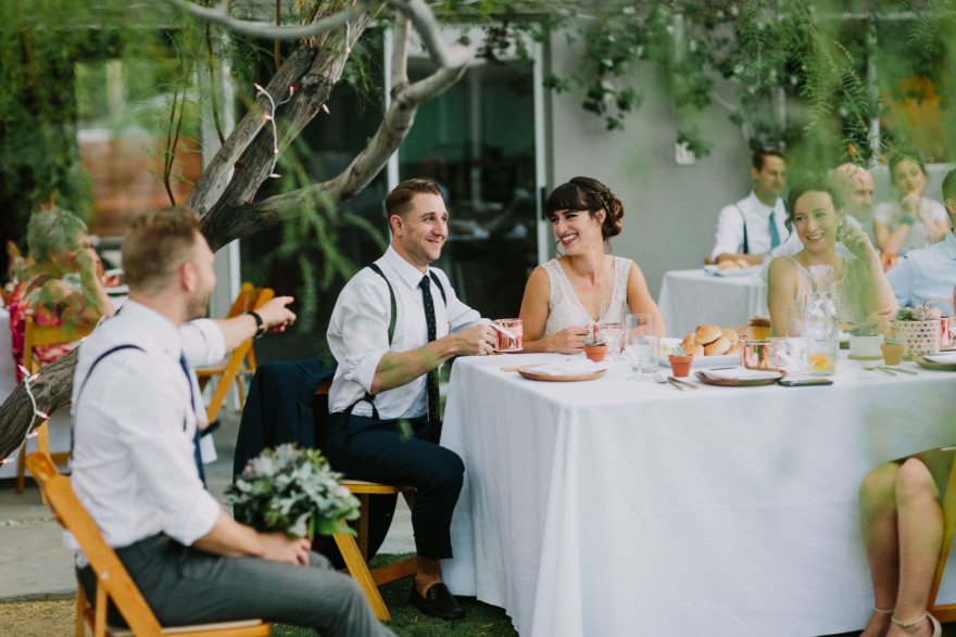 Backyard Palm Springs Wedding – Photo by Let's Frolic Together