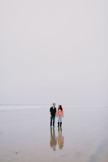A Foggy Beach Engagement – Photo by Let's Frolic Together