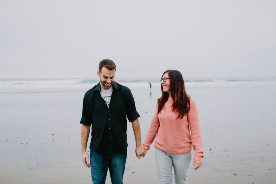 A Foggy Beach Engagement – Photo by Let's Frolic Together