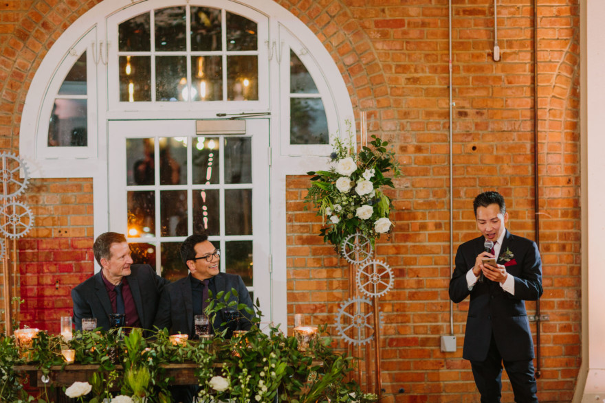 Feels-Filled Brick Wedding Bash – Photo by Let's Frolic Together