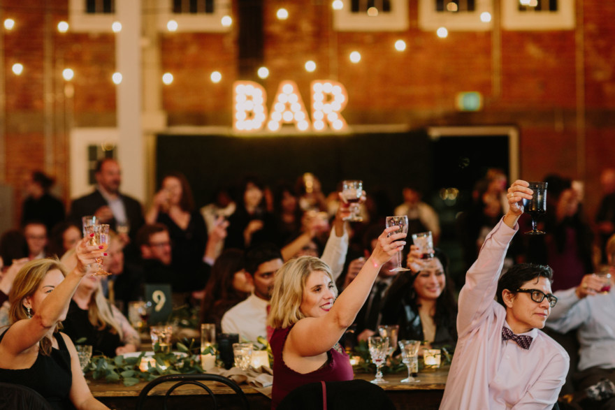 Feels-Filled Brick Wedding Bash – Photo by Let's Frolic Together