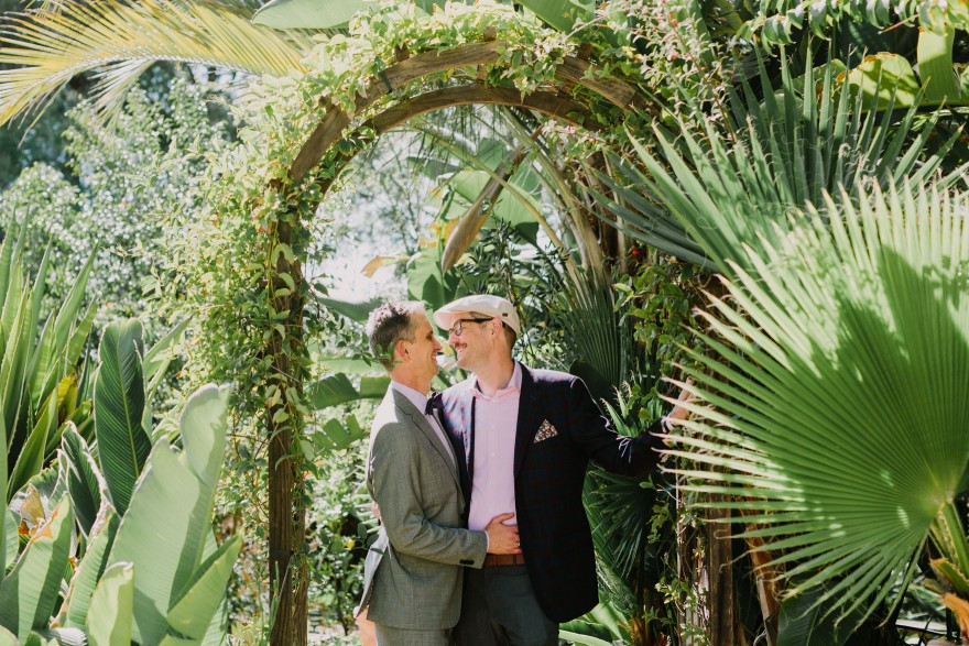 Colorful Poolside Garden Wedding – Photo by Let's Frolic Together