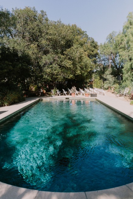 Colorful Poolside Garden Wedding – Photo by Let's Frolic Together