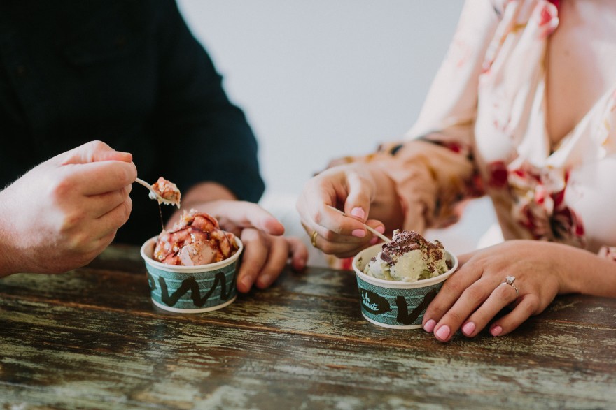 Old Town Ice Cream Engagement – Photo by Let's Frolic Together