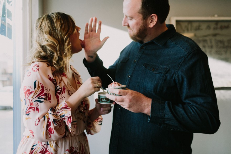 Old Town Ice Cream Engagement – Photo by Let's Frolic Together