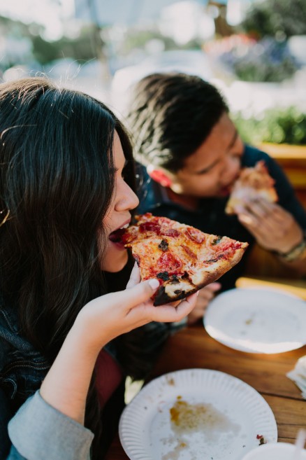 A Pizza & Puppy Engagement – Photo by Let's Frolic Together