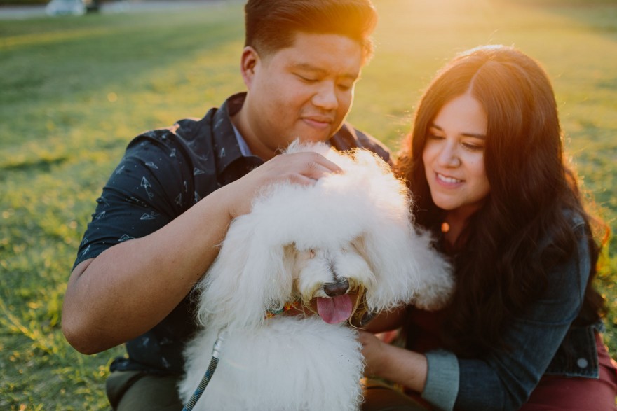 A Pizza & Puppy Engagement – Photo by Let's Frolic Together