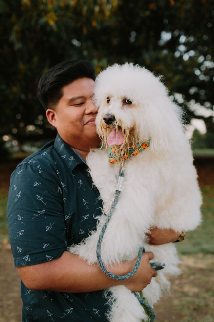 A Pizza & Puppy Engagement – Photo by Let's Frolic Together