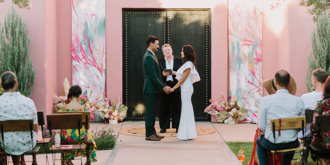 A pink ceremony at the Sands Hotel Resort & Spa