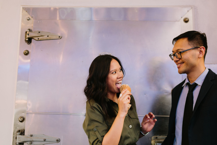 Engaged in Downtown LA &ndash; Photo by Let's Frolic Together