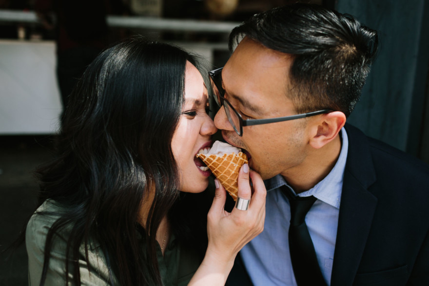 Engaged in Downtown LA &ndash; Photo by Let's Frolic Together