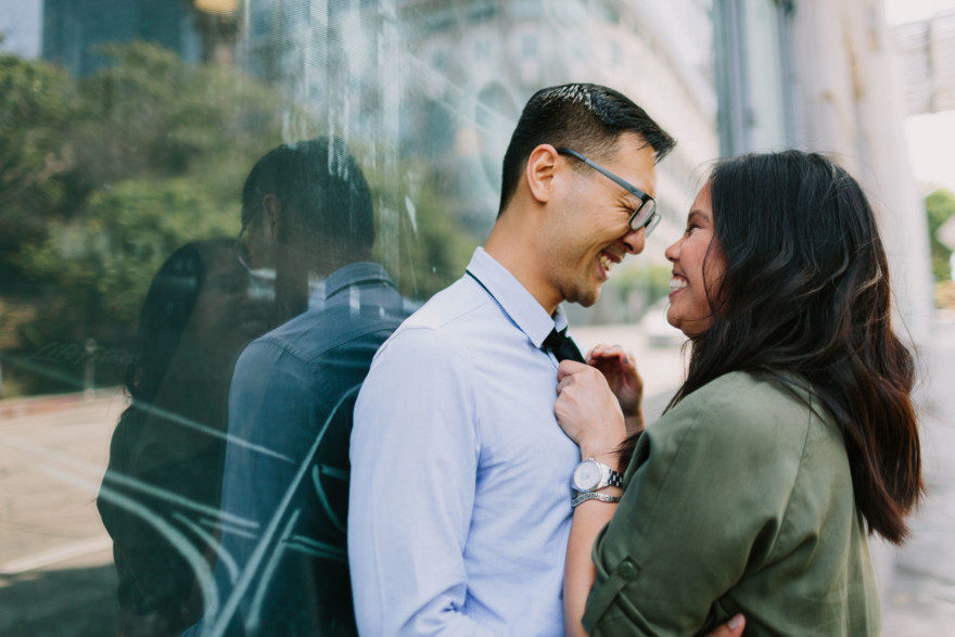 Engaged in Downtown LA &ndash; Photo by Let's Frolic Together