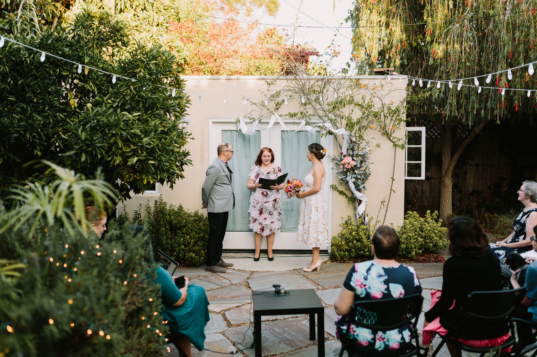 Charming Backyard Microwedding – Photo by Let's Frolic Together