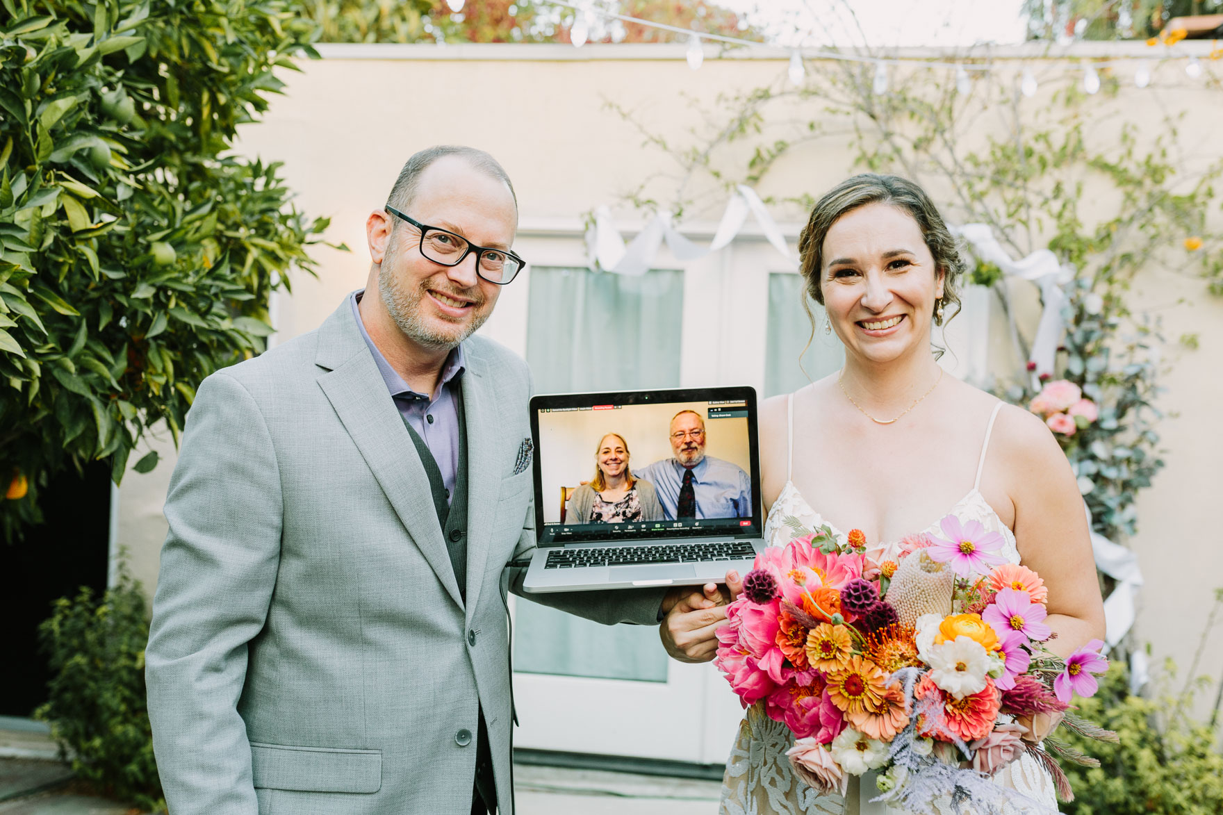 Charming Backyard Microwedding – Photo by Let's Frolic Together