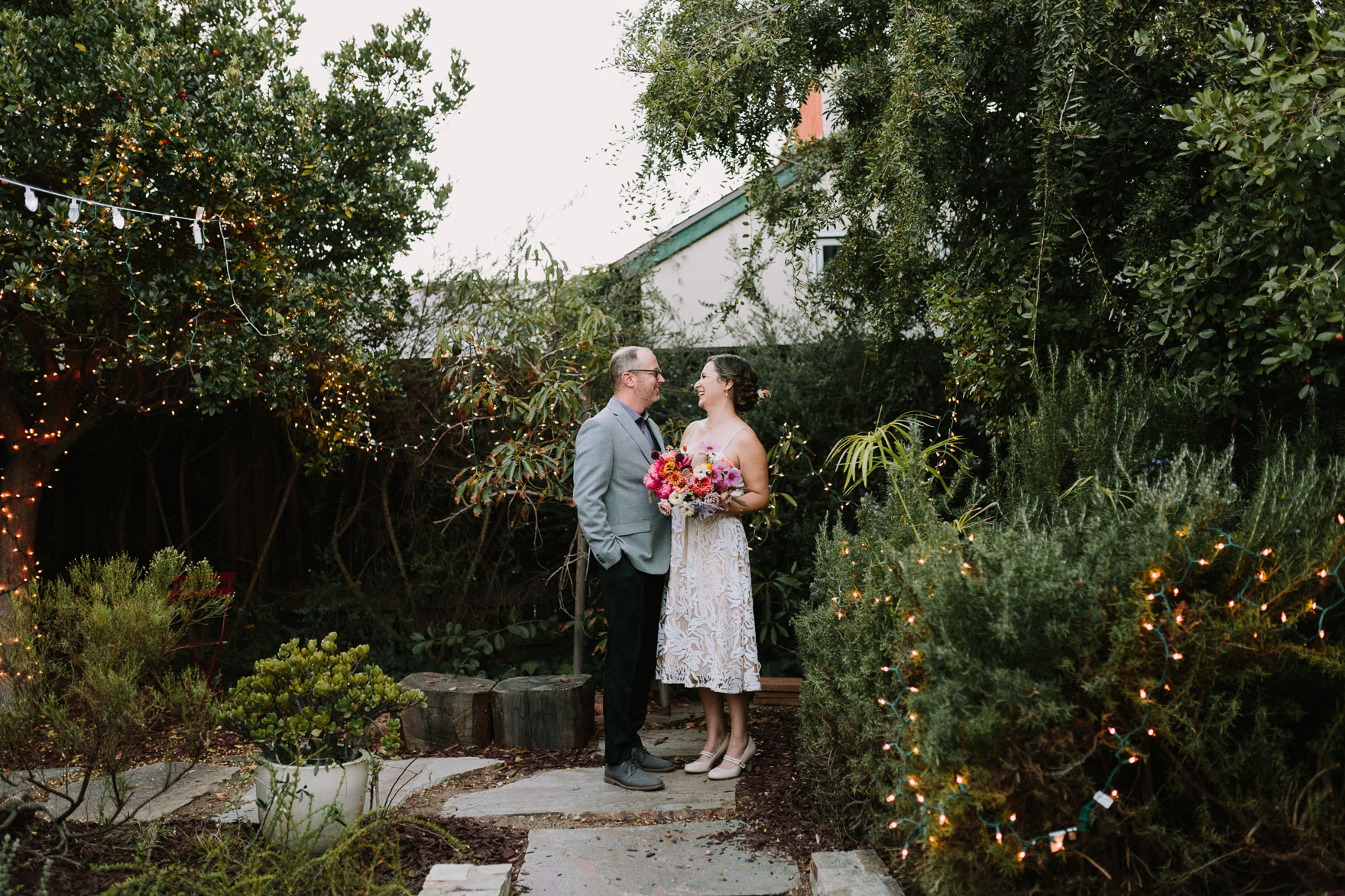Charming Backyard Microwedding – Photo by Let's Frolic Together