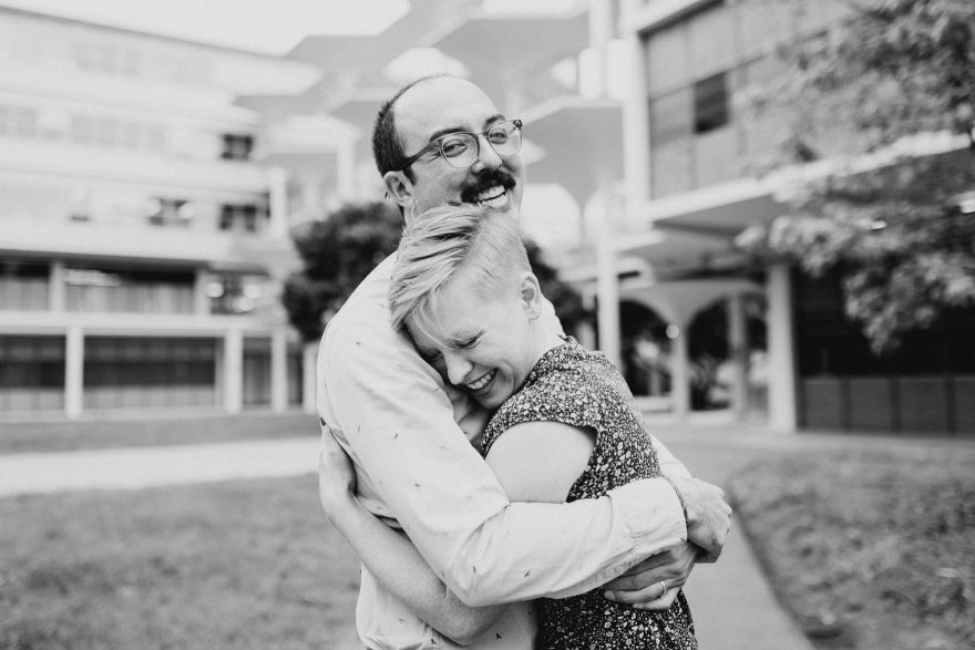 Science and Retriever Snuggles &ndash; Photo by Let's Frolic Together