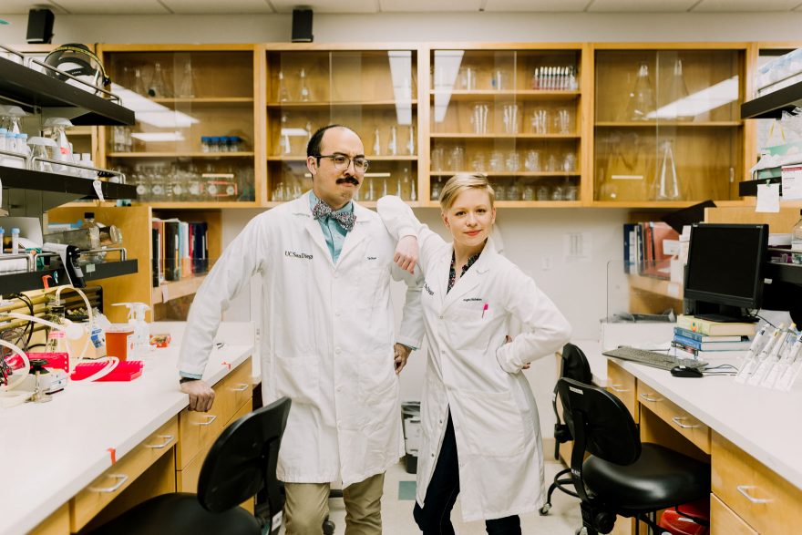 Science and Retriever Snuggles &ndash; Photo by Let's Frolic Together