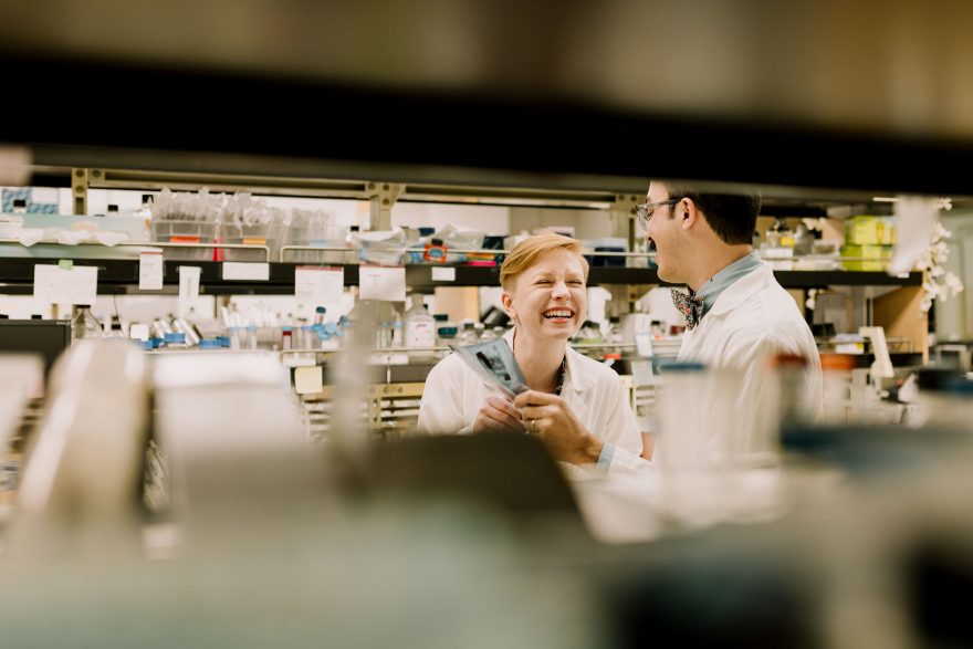 Science and Retriever Snuggles &ndash; Photo by Let's Frolic Together