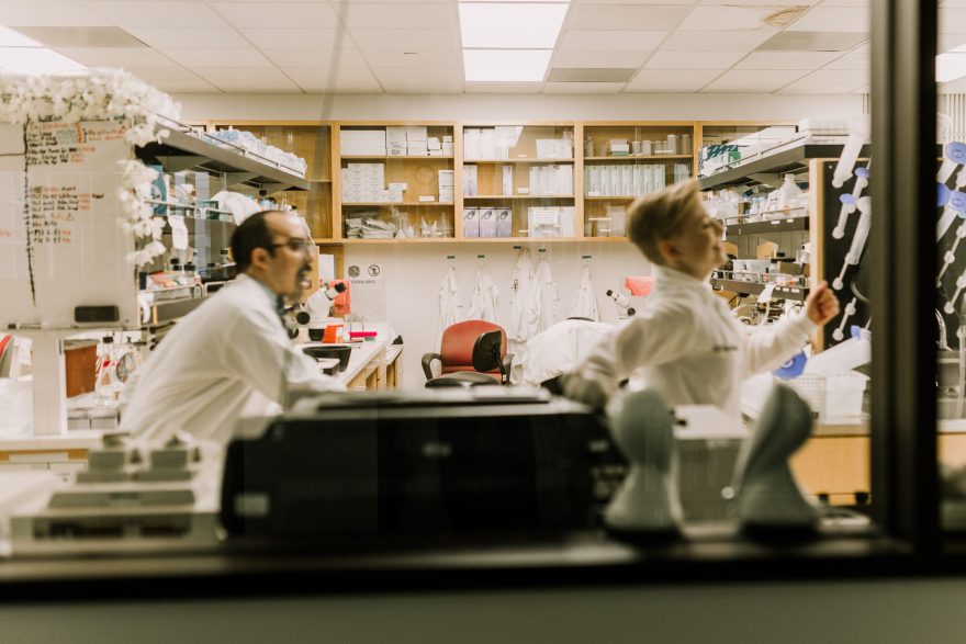 Science and Retriever Snuggles &ndash; Photo by Let's Frolic Together