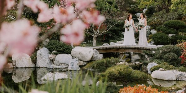 Glowing LGBTQ Japanese Garden Wedding &ndash; Photo by Let's Frolic Together